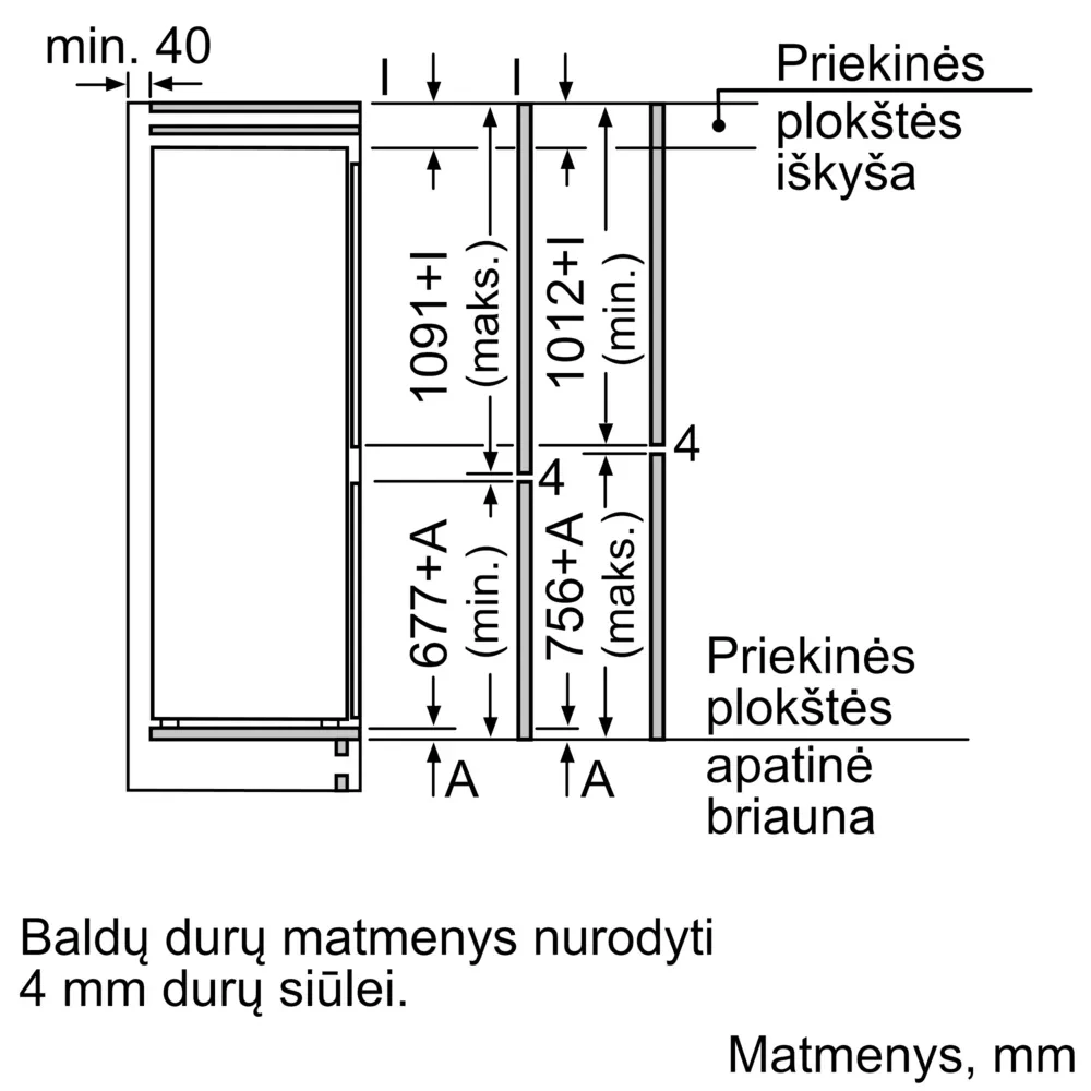 Įmontuojamas šaldytuvas Bosch KIV865SE0