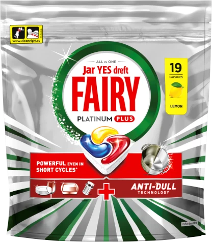 Indaplovių kapsulės Fairy Platinum Plus All In One Lemon, 114 vnt.