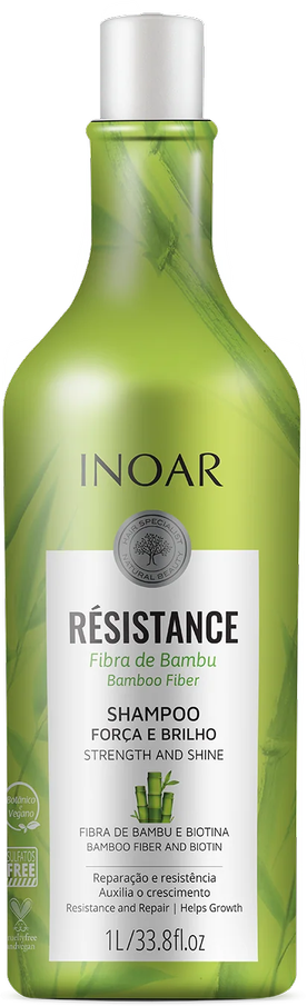 INOAR Resistance Fibra de Bambu Shampoo - stiprinantis ir blizgesio suteikiantis šampūnas, 1000 ml