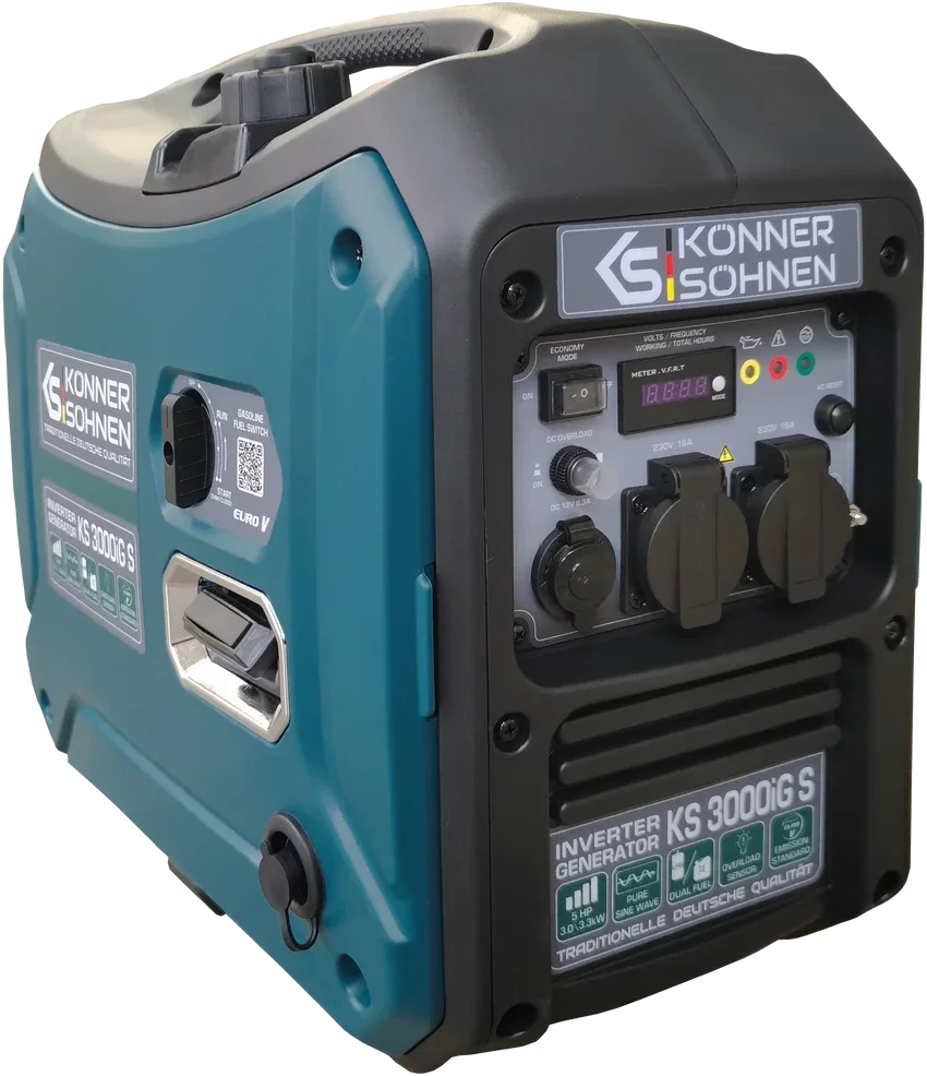 Inverterinis generatorius Könner & Söhnen KS 3000iG S, 3,3 kW, benzinas / LPG, 230 V, 5 l