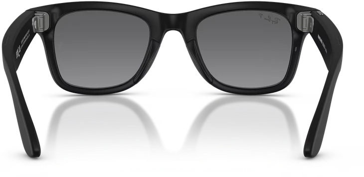 Išmanieji akiniai RayBan Meta Wayfarer Gen 2, juodi rėmeliai ir grafito spalvos lęšiai, standartinis dydis
