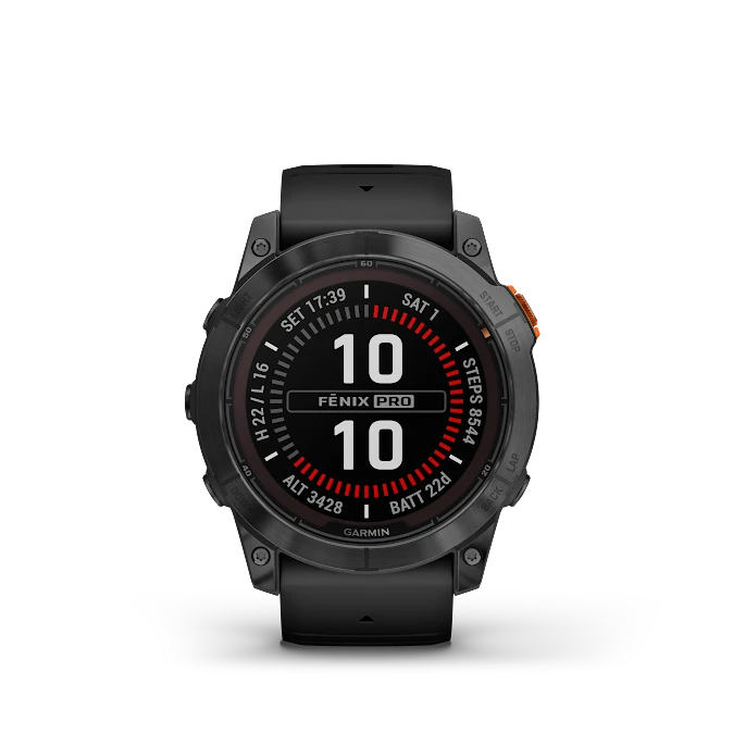 Išmanusis laikrodis Garmin Fenix 7X Pro Solar, Pilkos spalvos korpusas su juodos spalvos silikoniniu dirželiu