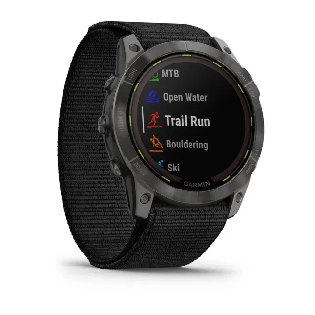 Išmanusis laikrodis Garmin Enduro 2, Anglies spalvos korpusas su juodu nailoniniu dirželiu „UltraFit“