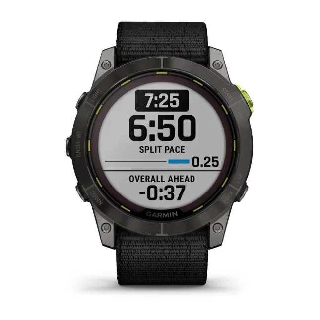 Išmanusis laikrodis Garmin Enduro 2, Anglies spalvos korpusas su juodu nailoniniu dirželiu „UltraFit“