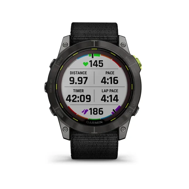 Išmanusis laikrodis Garmin Enduro 2, Anglies spalvos korpusas su juodu nailoniniu dirželiu „UltraFit“