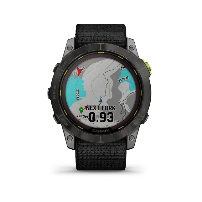 Išmanusis laikrodis Garmin Enduro 2, Anglies spalvos korpusas su juodu nailoniniu dirželiu „UltraFit“