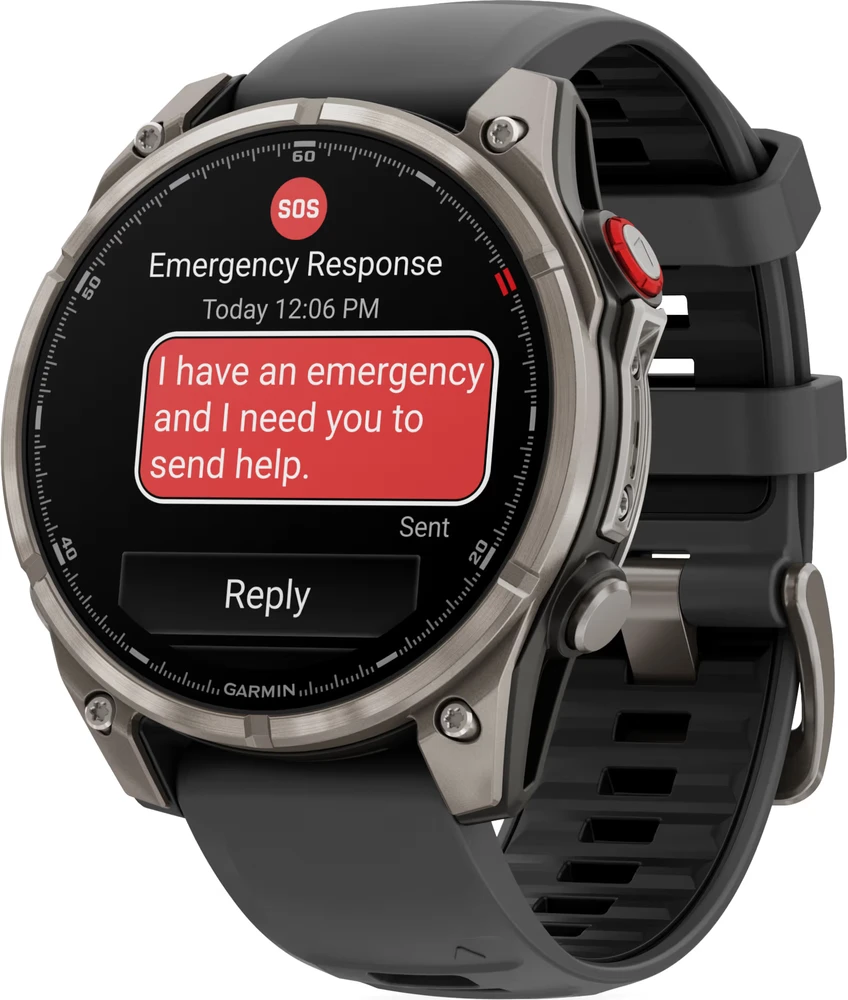 Išmanusis laikrodis Garmin fēnix® 8 Pro – 47 mm, AMOLED Sapphire, titanas su grafito spalvos / juodu silikoniniu dirželiu