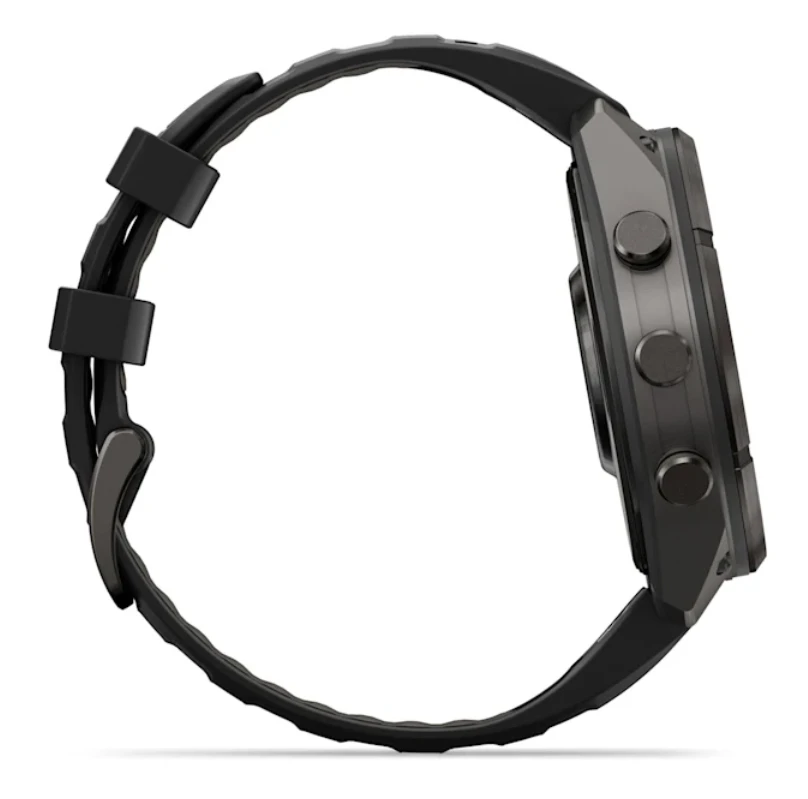 Išmanusis laikrodis Garmin fēnix® 9 Pro inReach® – 47 mm, Pilkos anglies spalvos DLC titanas su juodos / akmenėlių pilkos spalvos silikoniniu dirželiu | 010-04336-11
