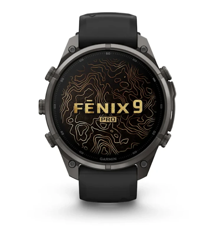 Išmanusis laikrodis Garmin fēnix® 9 Pro inReach® – 47 mm, Pilkos anglies spalvos DLC titanas su juodos / akmenėlių pilkos spalvos silikoniniu dirželiu | 010-04336-11