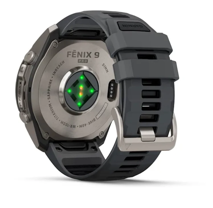 Išmanusis laikrodis Garmin fēnix® 9 Pro inReach® – 51 mm, Titanas su grafito spalvos / juodu silikoniniu dirželiu | 010-04337-21