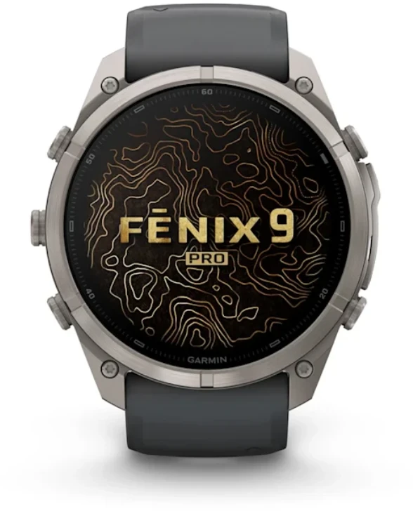 Išmanusis laikrodis Garmin fēnix® 9 Pro – 51 mm, Titanas su grafito spalvos / juodu silikoniniu dirželiu | 010-04337-26