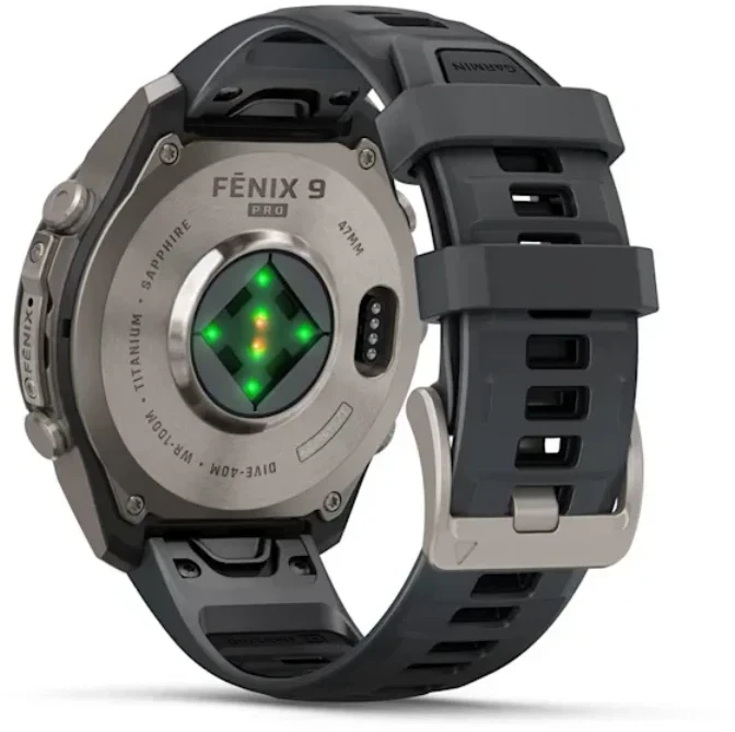 Išmanusis laikrodis Garmin fēnix® 9 Pro inReach® – 47 mm, Titanas su grafito spalvos / juodu silikoniniu dirželiu | 010-04336-21