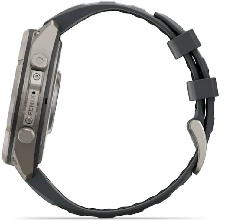 Išmanusis laikrodis Garmin fēnix® 9 Pro inReach® – 47 mm, Titanas su grafito spalvos / juodu silikoniniu dirželiu | 010-04336-21