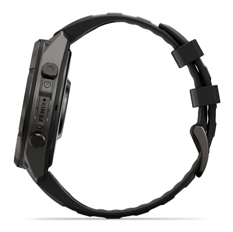 Išmanusis laikrodis Garmin fēnix® 9 Pro inReach® – 47 mm, Pilkos anglies spalvos DLC titanas su juodos / akmenėlių pilkos spalvos silikoniniu dirželiu | 010-04336-11