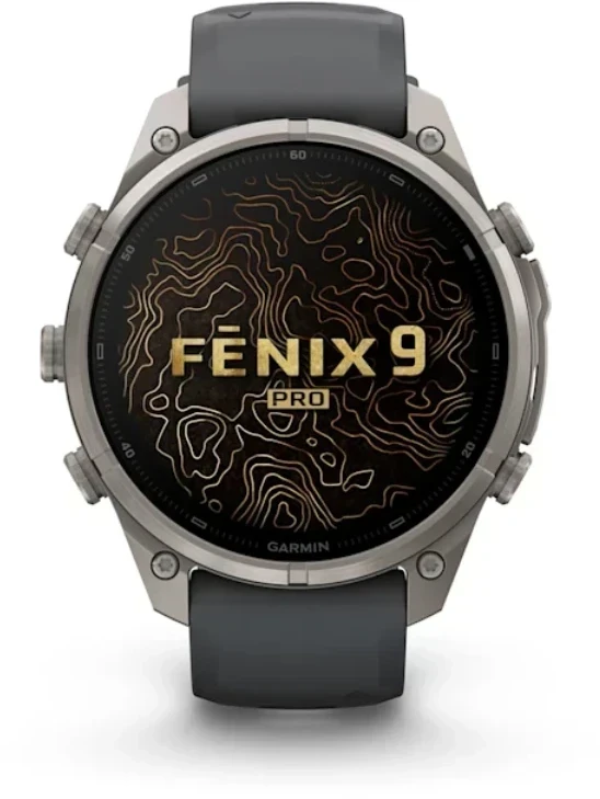 Išmanusis laikrodis Garmin fēnix® 9 Pro inReach® – 47 mm, Titanas su grafito spalvos / juodu silikoniniu dirželiu | 010-04336-21