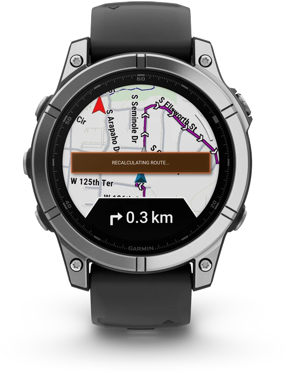 Išmanusis laikrodis Garmin Fenix E,47mm,  Nerūdijančio plieno korpusa su juodos spalvos silikoniniu dirželiu