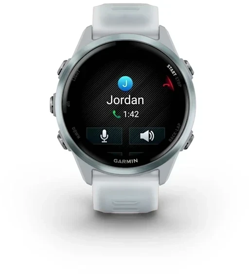Išmanusis laikrodis Garmin Forerunner® 570 - 47mm, Ryškiai geltonos spalvos aliuminis su permatomu baltojo akmens / turkio spalvos dirželiu