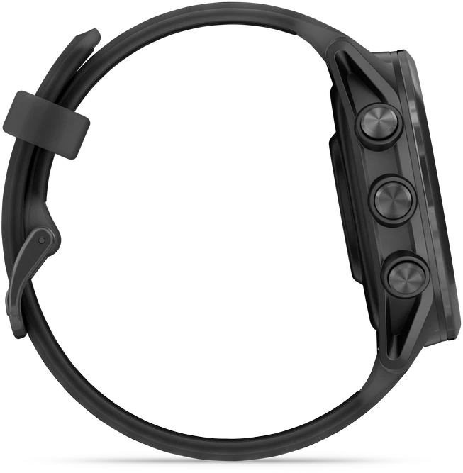 Išmanusis laikrodis Garmin Forerunner® 570 - 42mm Pilkai melsvos spalvos aliuminis su permatomu juodu / juodu dirželiu