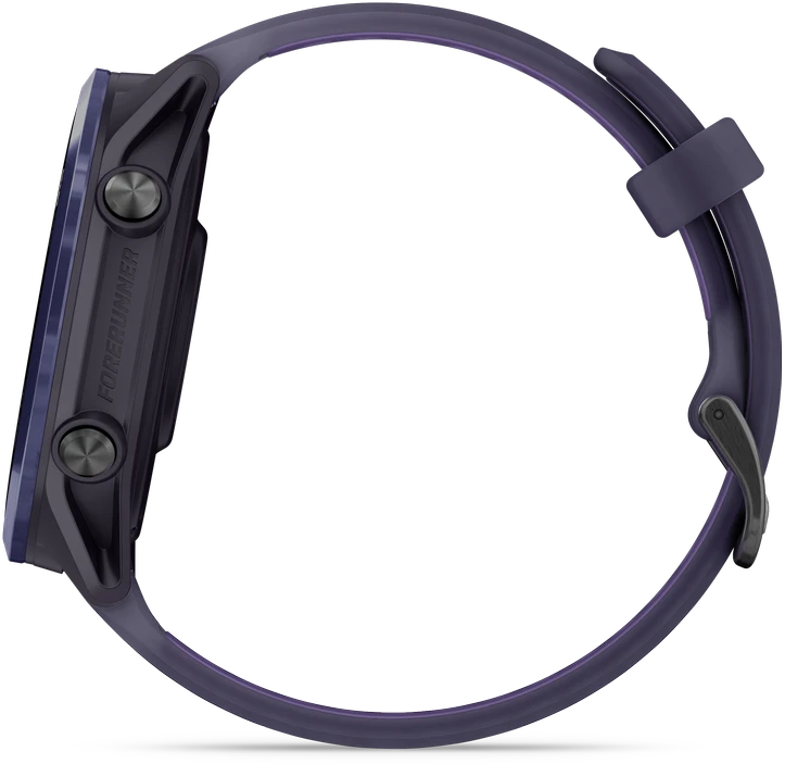 Išmanusis laikrodis Garmin  Forerunner® 570 - 47mm, Indigo spalvos aliuminis su permatomu imperinės rožinės / indigo spalvos dirželiu