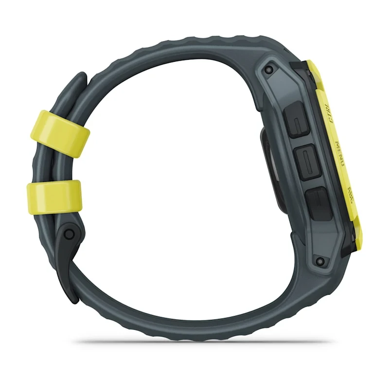 Išmanusis laikrodis Garmin Instinct E – 40 mm, Su laimo/tamsiai pilkos spalvos dirželiu