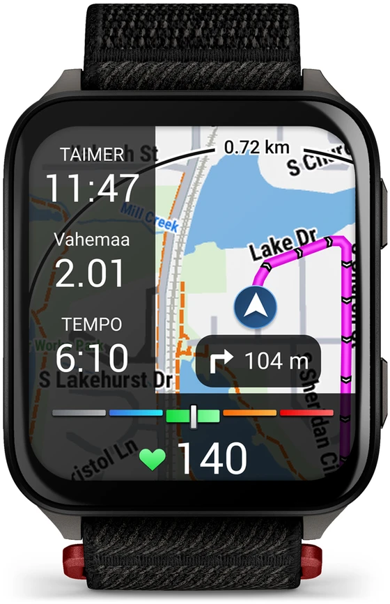 Išmanusis laikrodis Garmin Venu® X1, Juodos spalvos su pilko titano nugarėle ir juodos spalvos „ComfortFit“ nailoniniu dirželiu