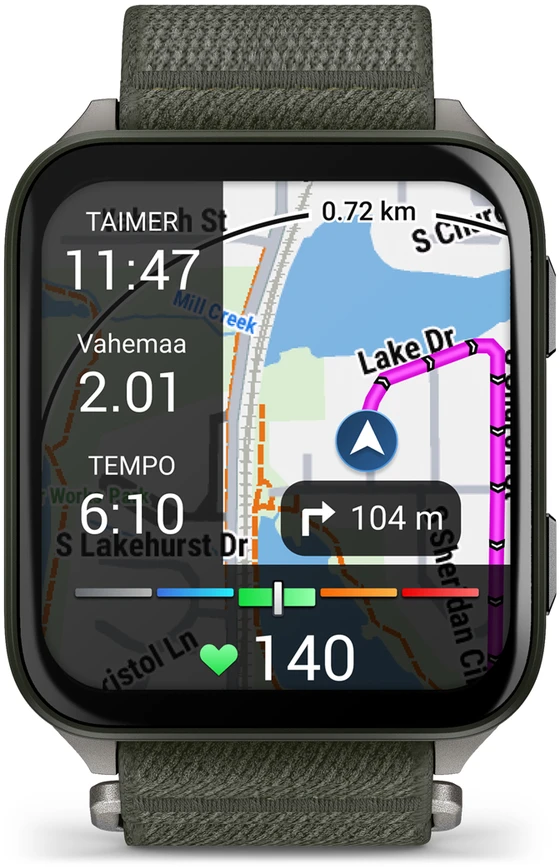 Išmanusis laikrodis Garmin Venu® X1, Samanų spalvos su titano nugarėle ir samanų spalvos „ComfortFit“ nailoniniu dirželiu