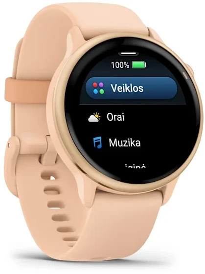 Išmanusis laikrodis Garmin vívoactive® 6, Metalinės šviesiai rožinės spalvos su šviesiai rožiniu dirželiu