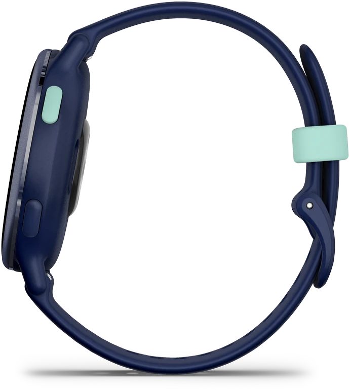 Išmanusis laikrodis Garmin vívoactive® 5 Mėlynos metalo spalvos aliuminio apvadas su mėlynu korpusu ir silikoniniu dirželiu