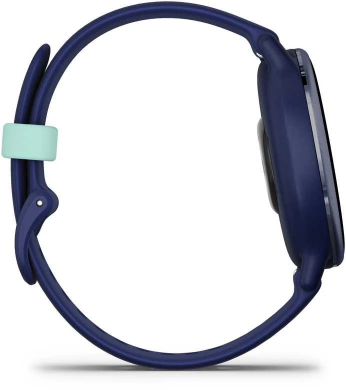 Išmanusis laikrodis Garmin vívoactive® 5 Mėlynos metalo spalvos aliuminio apvadas su mėlynu korpusu ir silikoniniu dirželiu