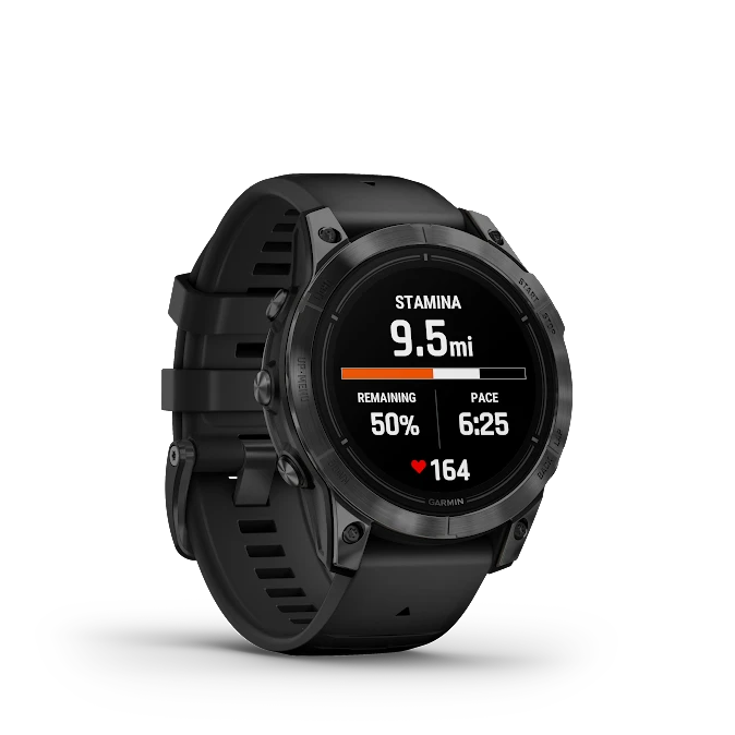 Išmanusis laikrodis Garmin Epix Pro (Gen 2) , Pilkos spalvos nerūdijančio plieno korpusas (51 mm), Juodos spalvos silikoninis dirželis