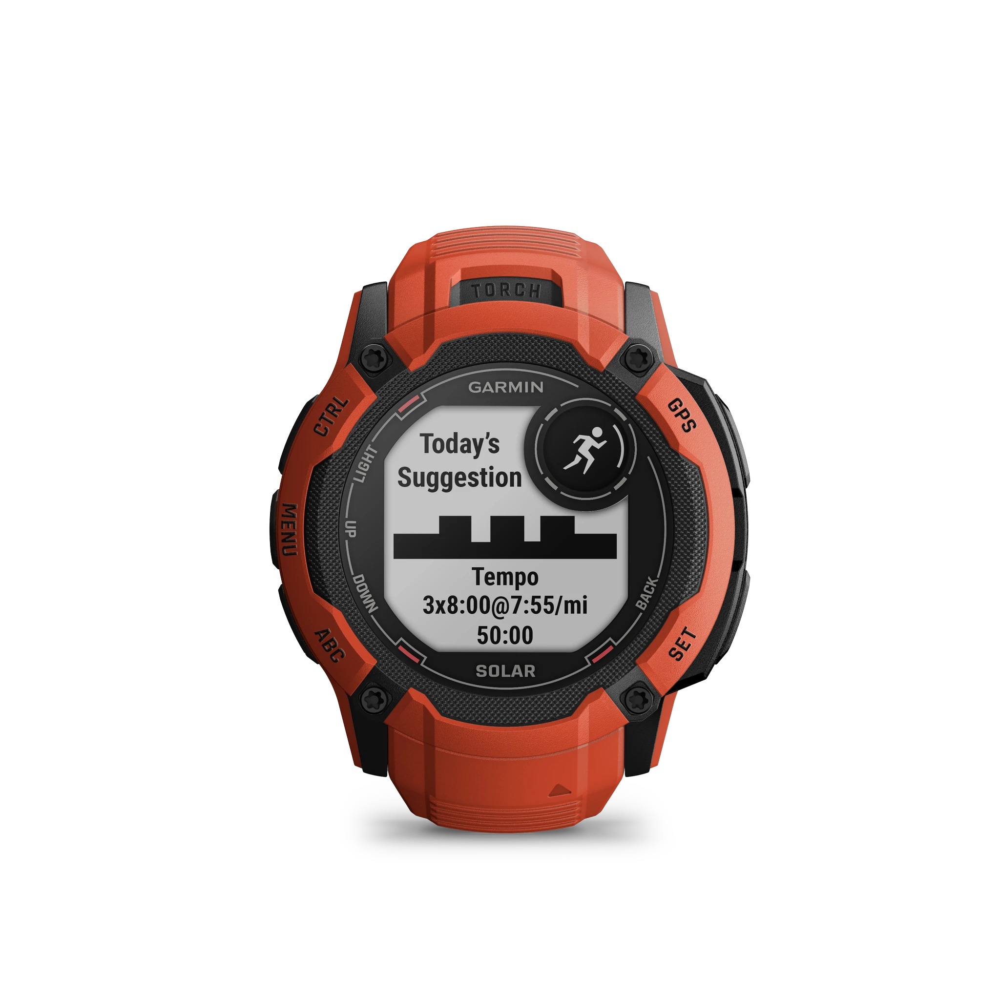 Išmanusis laikrodis Garmin Instinct 2X Solar, Juodos ir raudonos spalvų korpusas su raudonos spalvos dirželiu