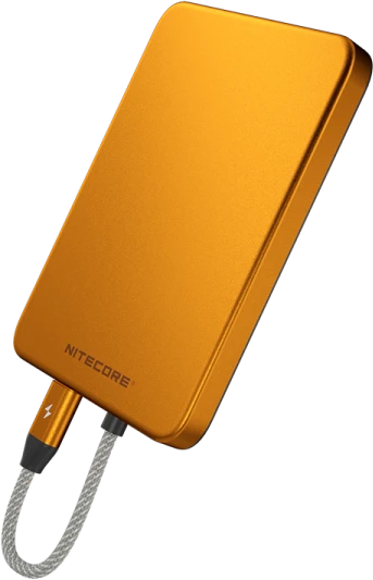 Išorinis energijos šaltinis Nitecore Pocket 5, USB-C, 5000mAh, oranžinės spalvos