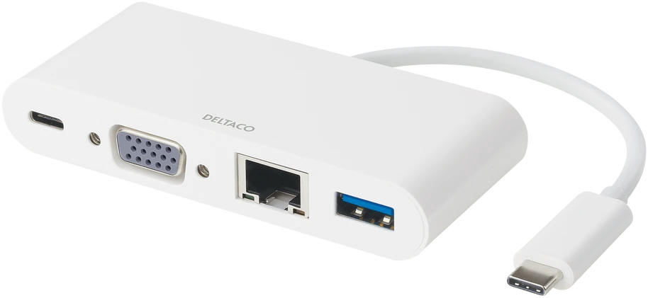Jungčių stotelė Deltaco C tipo VGA+USBC PD 60+USBA +RJ45