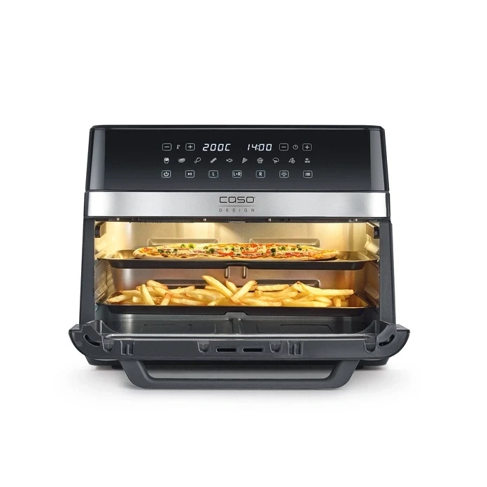 Karšto oro gruzdintuvė Caso Design DuoChef, 2200 W, 14 L, juodos spalvos