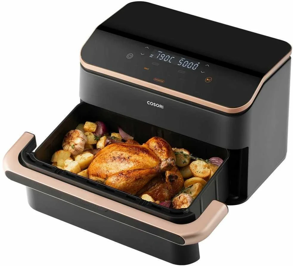 Karšto oro gruzdintuvė Cosori Dual Blaze TwinFry CAF-TF101S, 10 l, juoda (CAF-TF101S-AEUR) aprašymas - Prekės nuotrauka