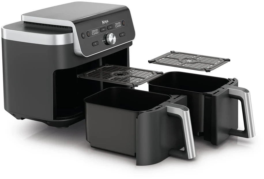 Karšto oro gruzdintuvė Ninja Dual Zone XL DZ901EU, pilka sp., 2470 W, 9.5 l