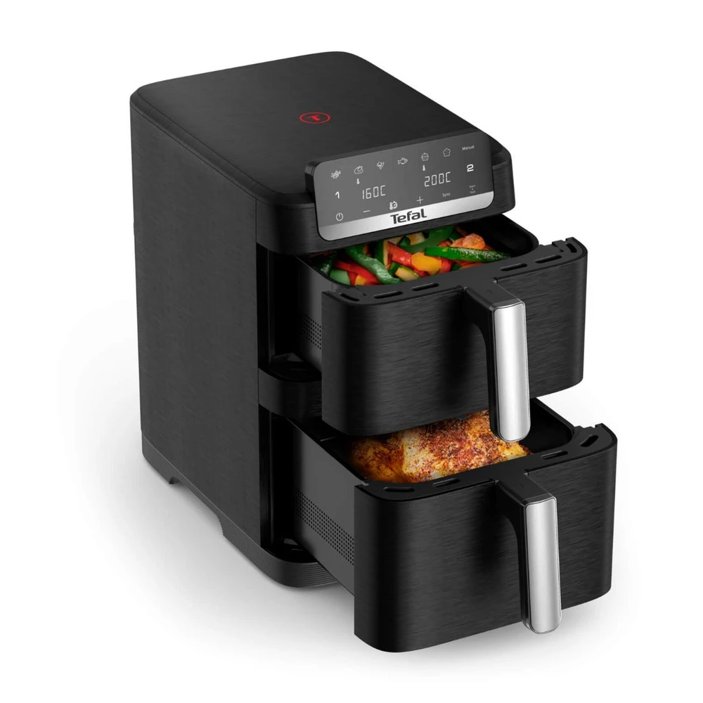 Karšto oro gruzdintuvė, Tefal Easy Fry Crispy Stack EY7528E0, 10 L, 2700 W, juoda