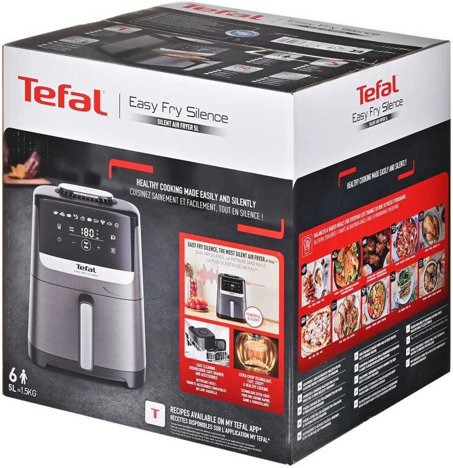 Karšto oro gruzdintuvė Tefal Easy Fry Silence, 5 l, pilkos spalvos (EY551HE0)