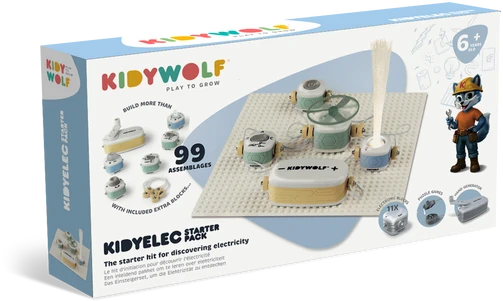 KIDYWOLF edukacinis elektronikos konstruktorius vaikams KIDYELEC STARTER