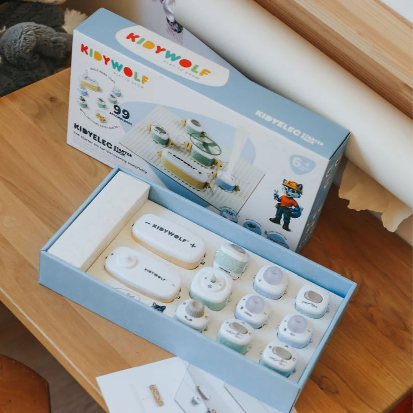 KIDYWOLF edukacinis elektronikos konstruktorius vaikams KIDYELEC STARTER