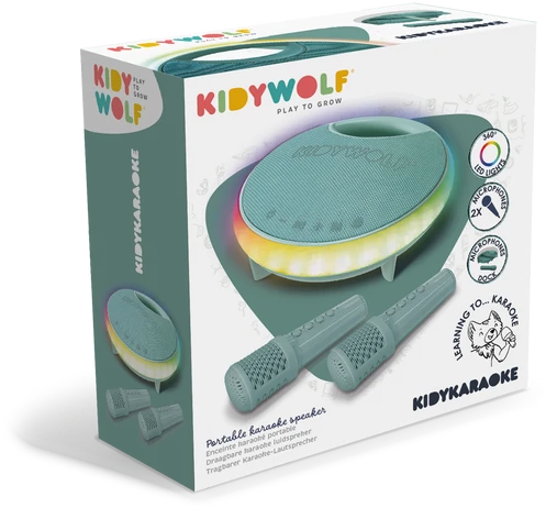 KIDYWOLF Nešiojamas karaokės garsiakalbis KIDYKARAOKE, žalias