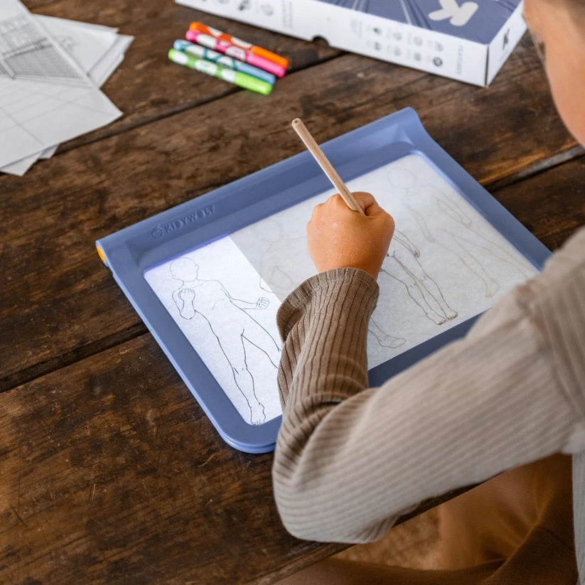 KIDYWOLF šviečianti dvipusė piešimo planšetė K-DRAW PRO, mėlyna