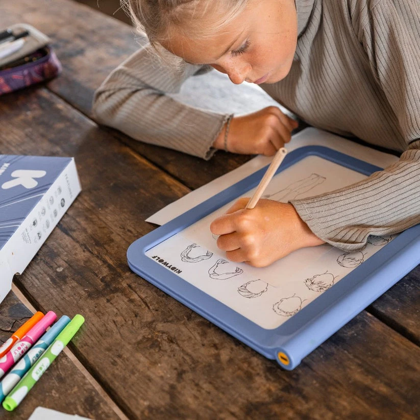 KIDYWOLF šviečianti dvipusė piešimo planšetė K-DRAW PRO, mėlyna