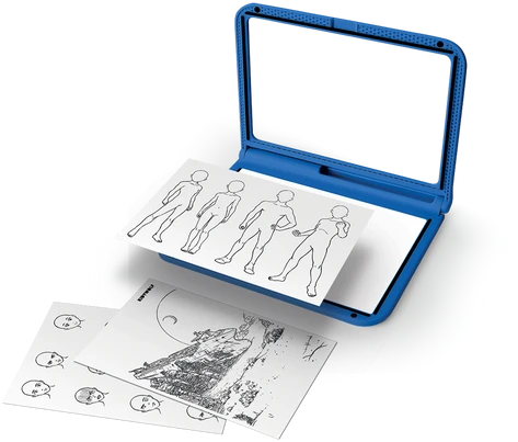 KIDYWOLF šviečianti dvipusė piešimo planšetė K-DRAW PRO, mėlyna