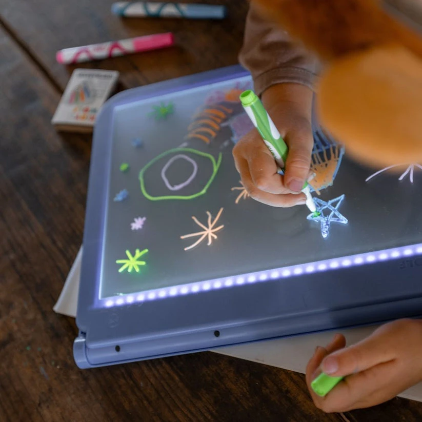 KIDYWOLF šviečianti dvipusė piešimo planšetė K-DRAW PRO, mėlyna