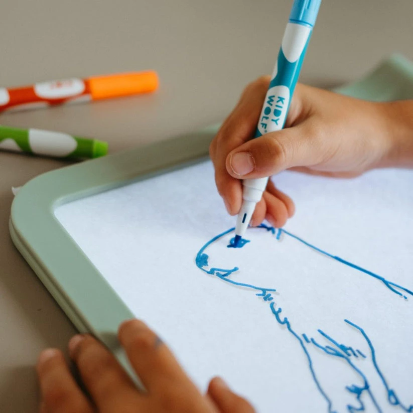 KIDYWOLF šviečianti dvipusė piešimo planšetė KIDYDRAW-PRO, žalia