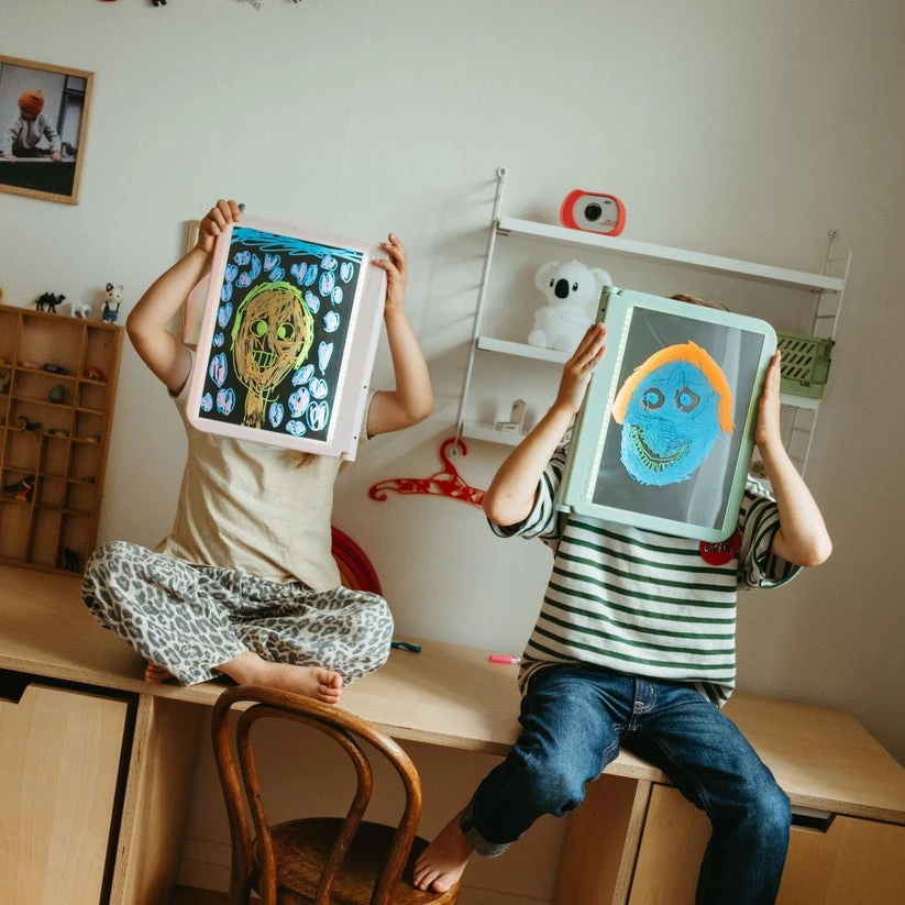 KIDYWOLF šviečianti dvipusė piešimo planšetė KIDYDRAW-PRO, žalia