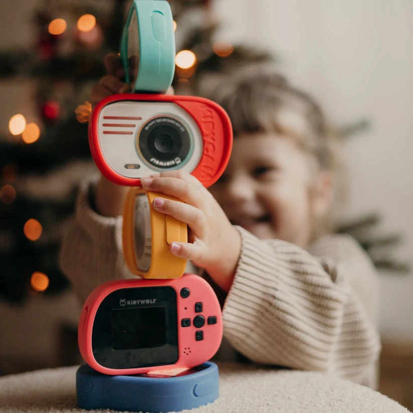 KIDYWOLF vandeniui atsparus skaitmeninis fotoaparatas KIDYCAM, raudonas