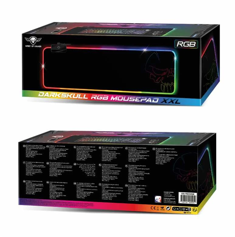 Pelės kilimėlis Spirit Of Gamer Darkskull, XXL, su RGB apšvietimu