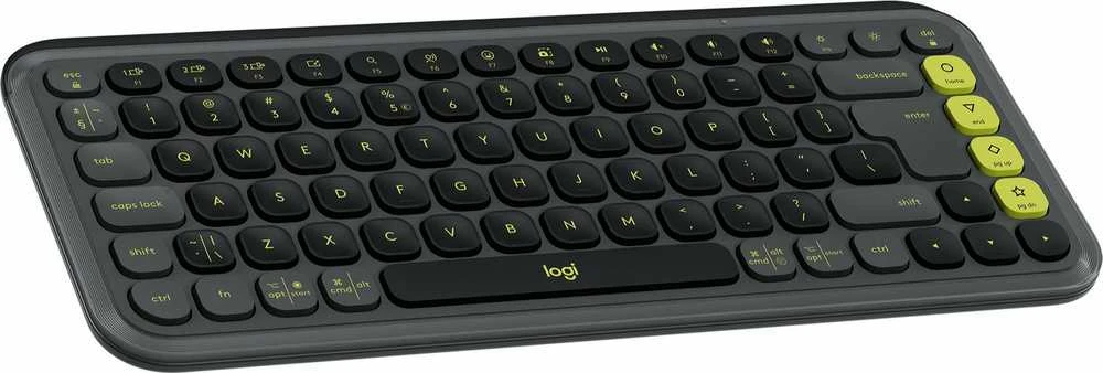 Belaidė klaviatūra Logitech POP Icon Keys, JAV anglų k., Bluetooth, Grafito ir žalios spalvos (920-013071)